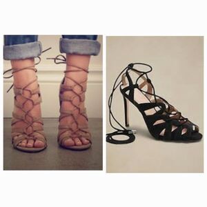 NEW Banana Republic Black Suede Jene Lace-Up Stiletto Heels Size 8